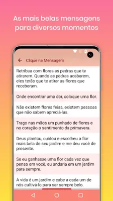 Mensagens e Frases com Flores android App screenshot 4